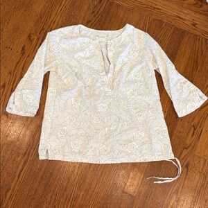 Sunhee Moon Grey Rose Cotton Top S • Feminine Minimalist Chic